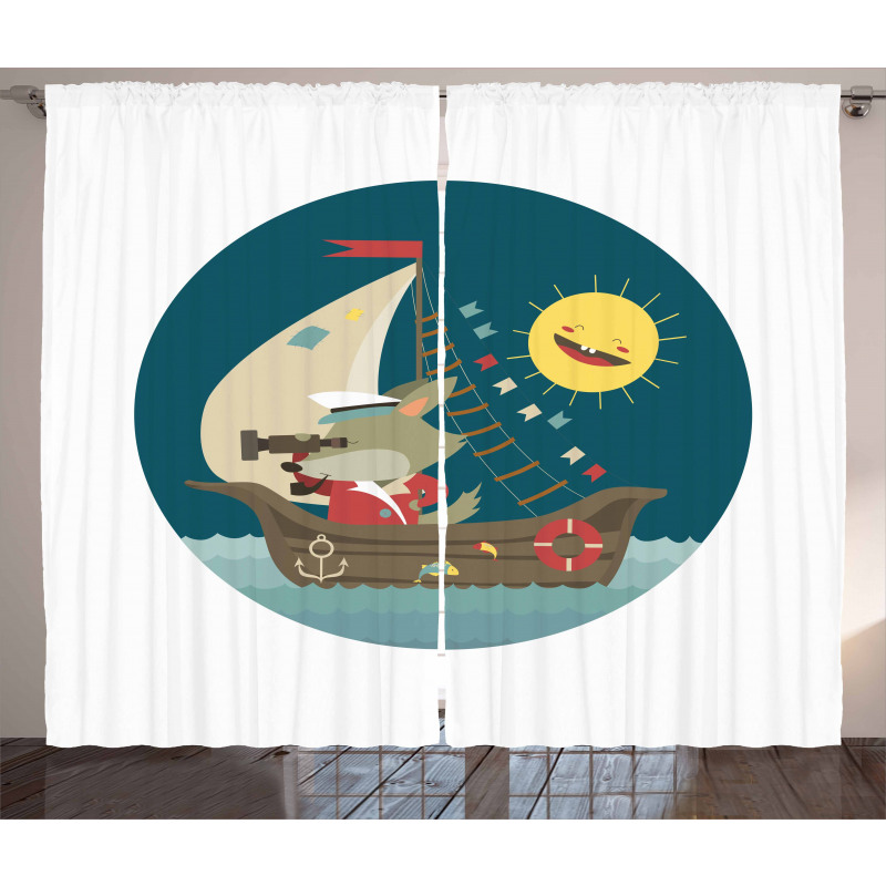 Wolf Captain Boat Curtain
