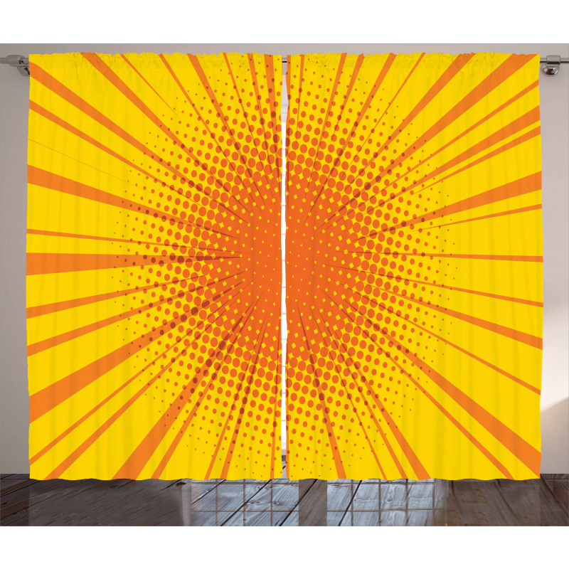 Retro Sun Burst Curtain