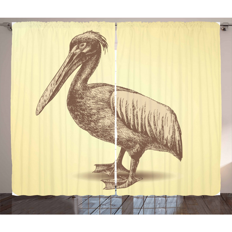 Sketchy Pelican Curtain