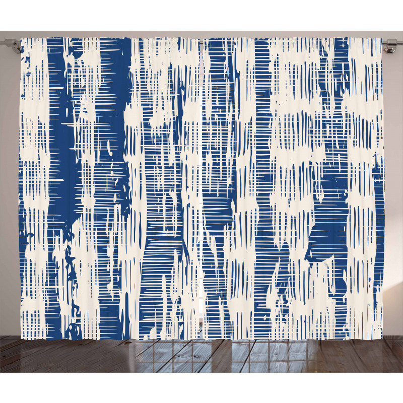 Abstract Stripy Grunge Curtain