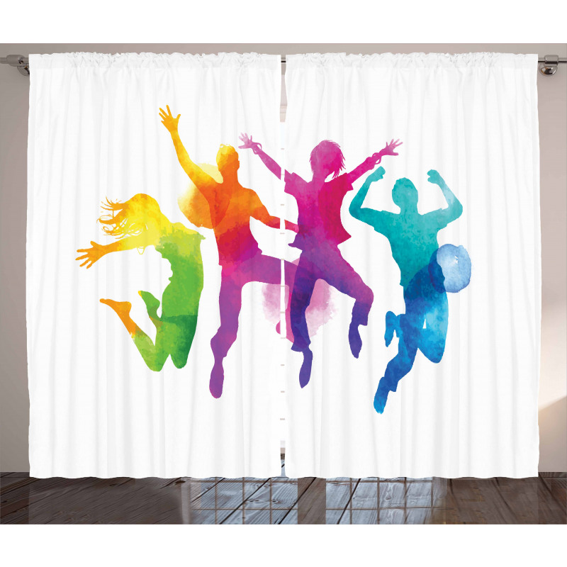 Rainbow Colored Teens Curtain