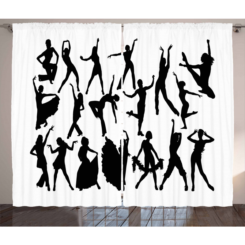 Dancer Silhouettes Curtain