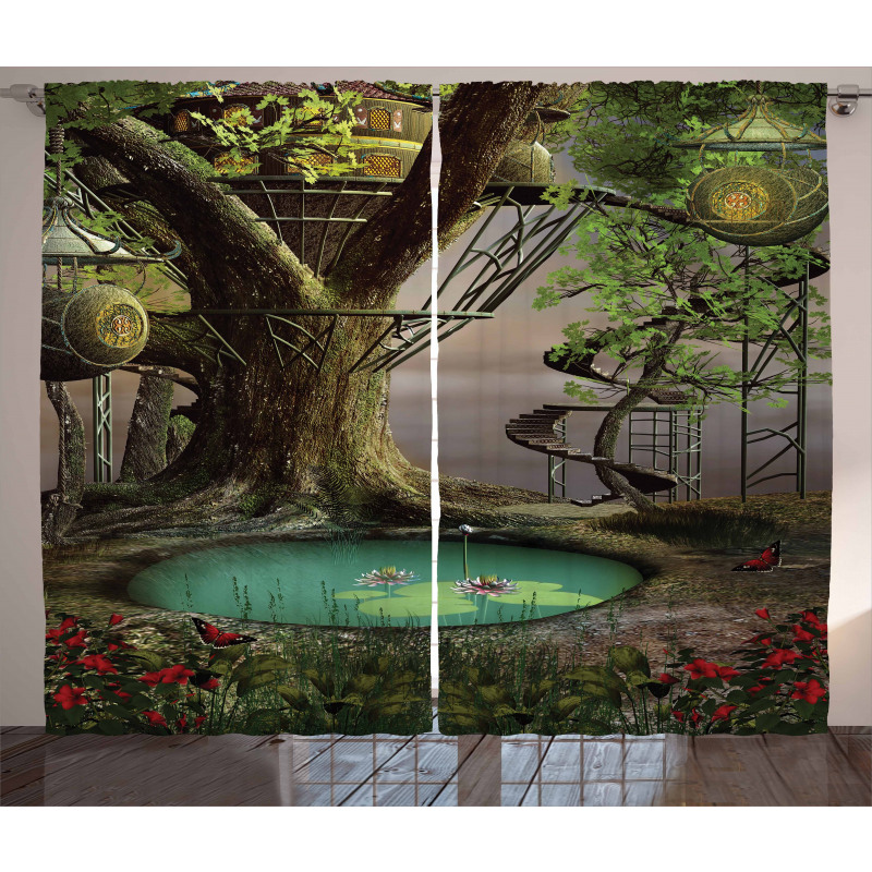 Enchanted Tree Fort Pond Curtain