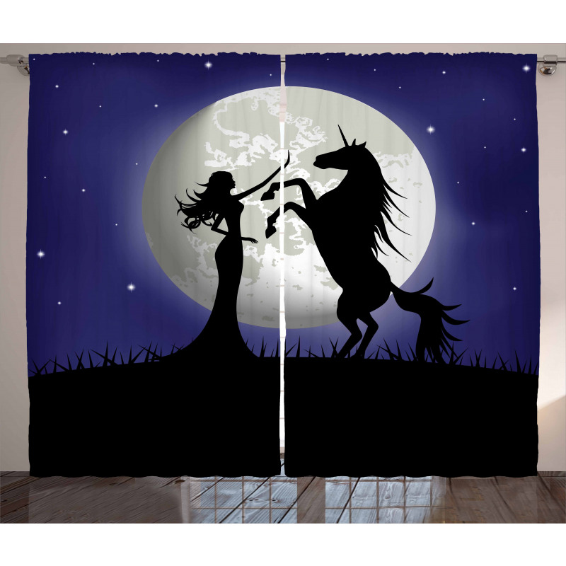 Rampant Horse and Girl Curtain