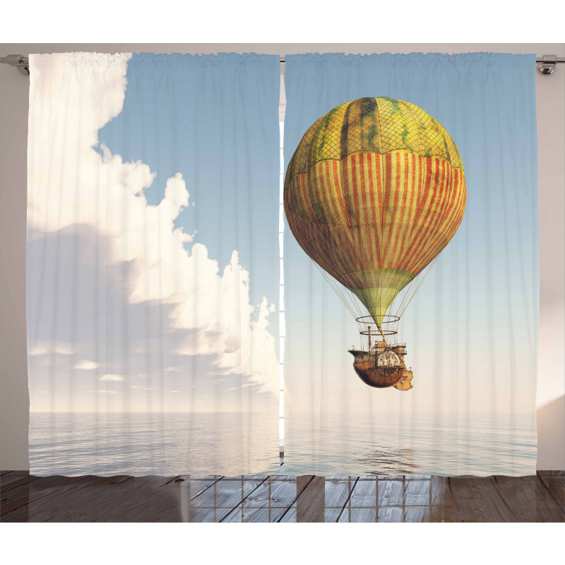 Striped Hot Air Balloon Curtain
