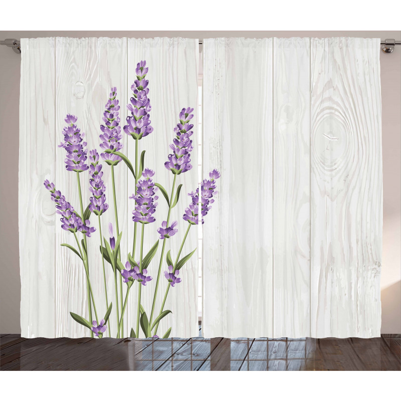 Herbal Bouquet on Wood Curtain
