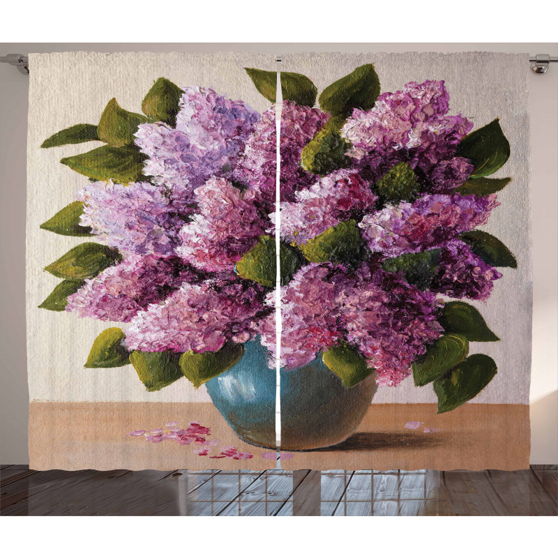 Lilac Bouquet Artwork Curtain