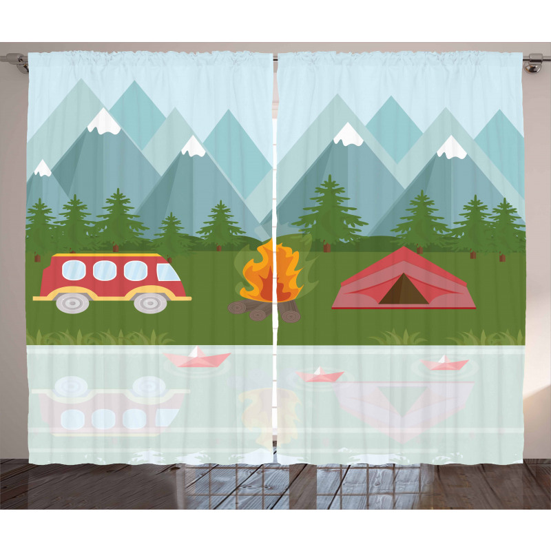 Cartoon Caravan Tent Curtain