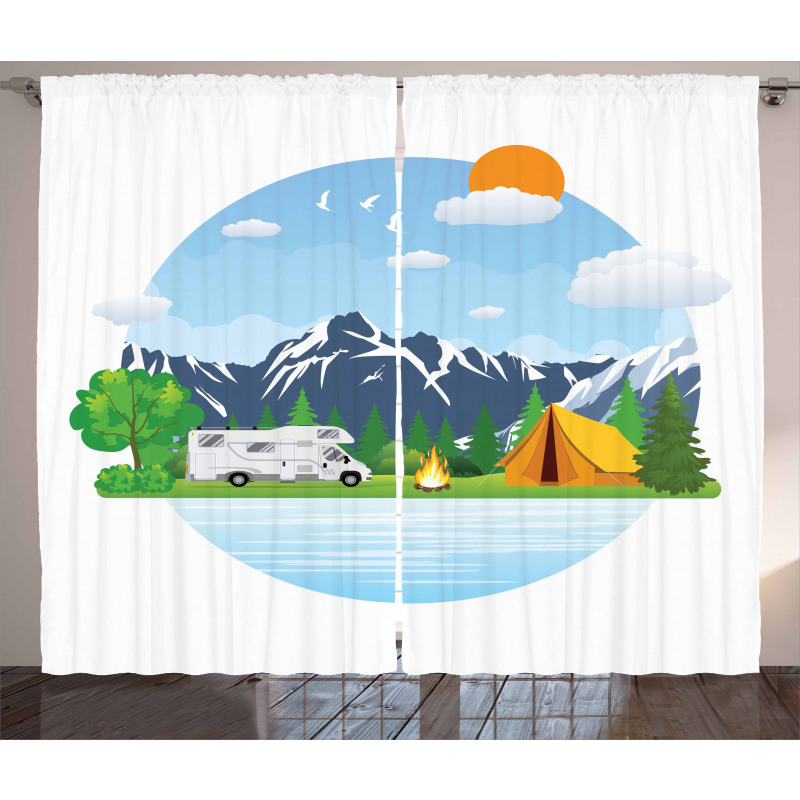 Forest Camping Summer Curtain