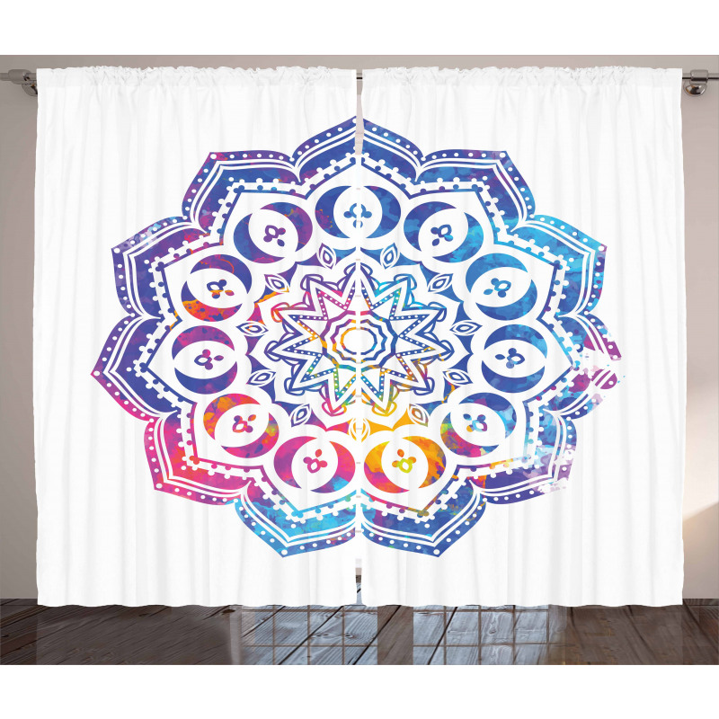 Mandala Effect Soft Colors Curtain