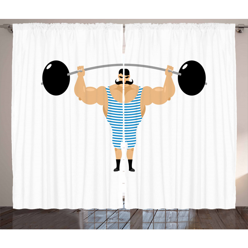 Bodybuilder Weightlift Curtain