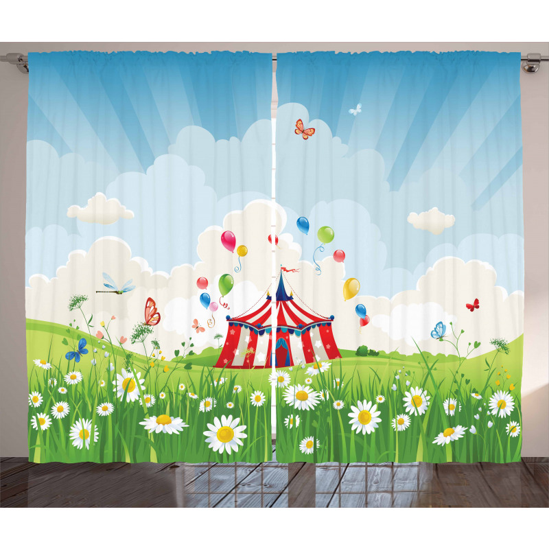 Sunny Sky Grass Tent Curtain