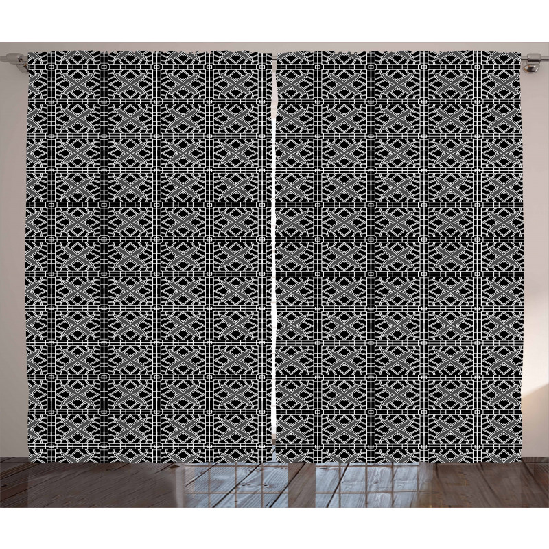 Stripy Flooring Motif Curtain