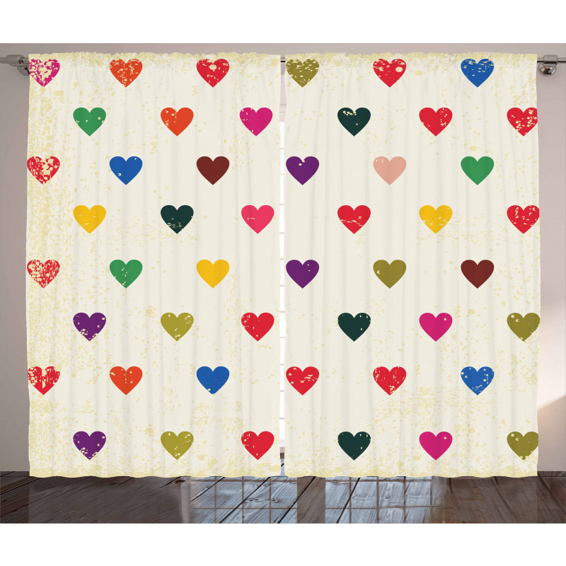 Distressed Hearts Love Curtain