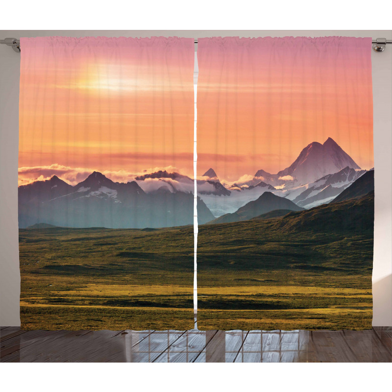 Mountains and Sunset Curtain