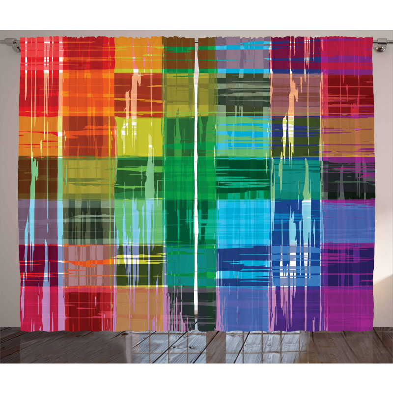 Plaid Art Pattern Curtain