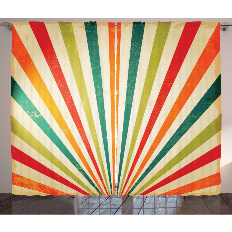 Retro Sun Rays Curtain