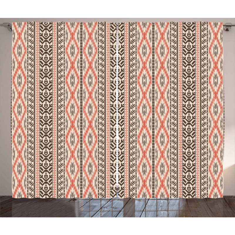 Native Art Borders Curtain