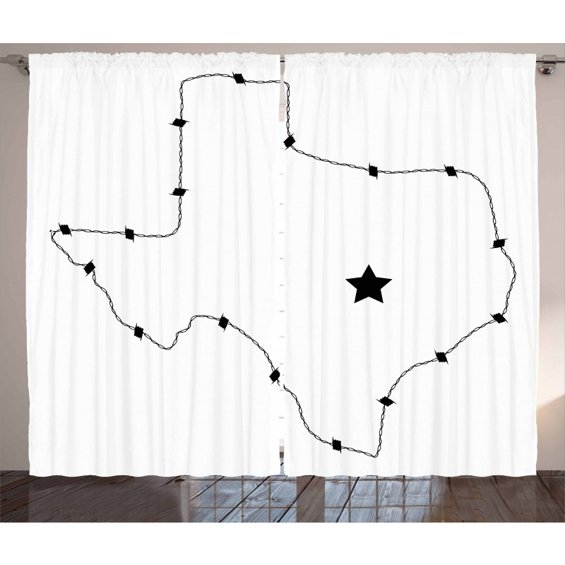 Barbed Wire Map Curtain