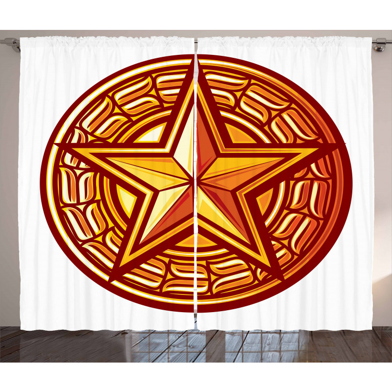 Seal Design in Warm Tones Curtain