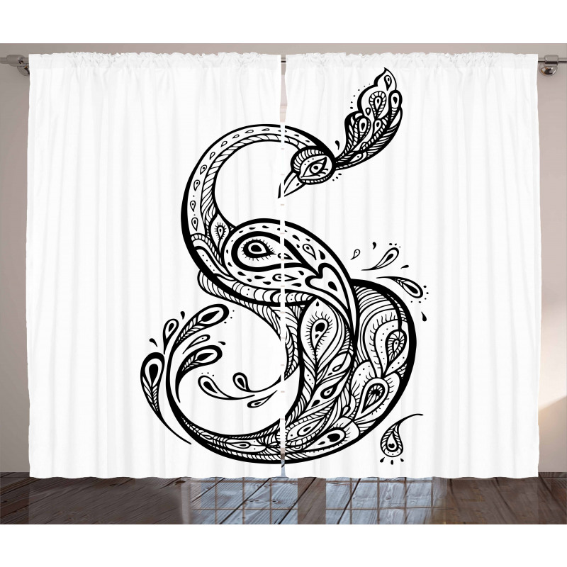 Oriental Peacock Curtain