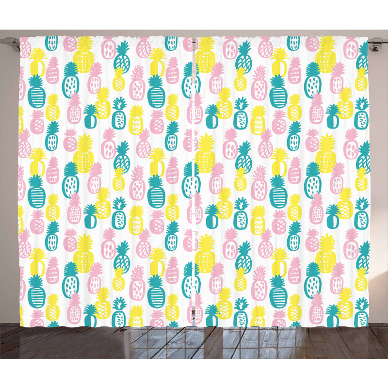 Colorful Doodle Food Curtain