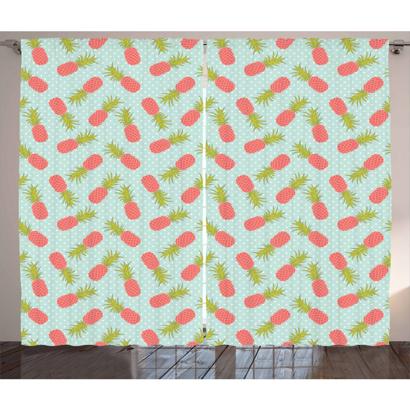 Doodle Style Pineapple Curtain