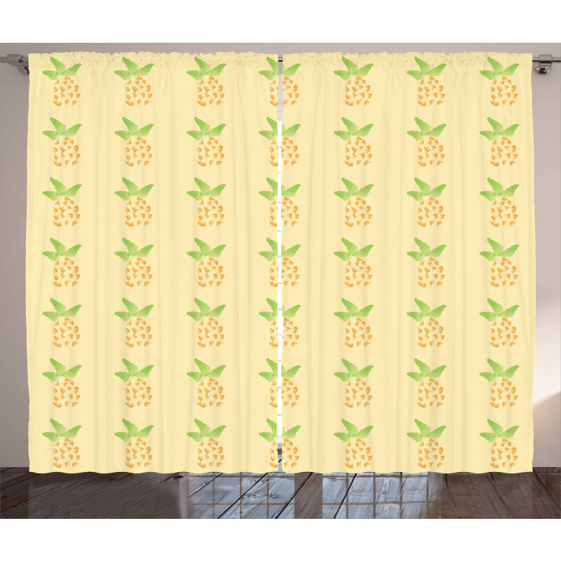 Watercolor Pineapple Curtain