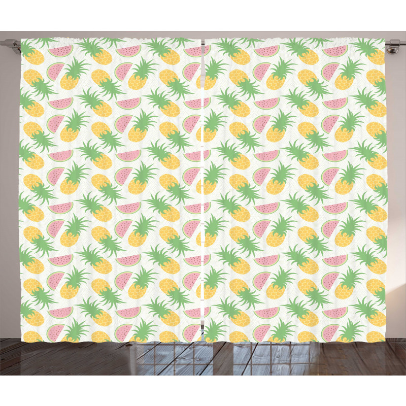 Watermelon and Dots Curtain
