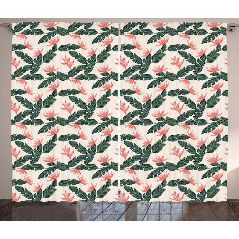 Exotic Flora and Leaves Curtain