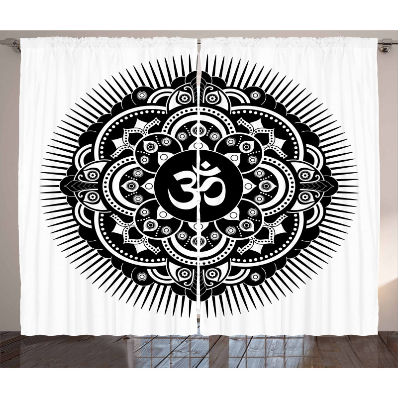 Oriental Tattoo Art Mandala Curtain