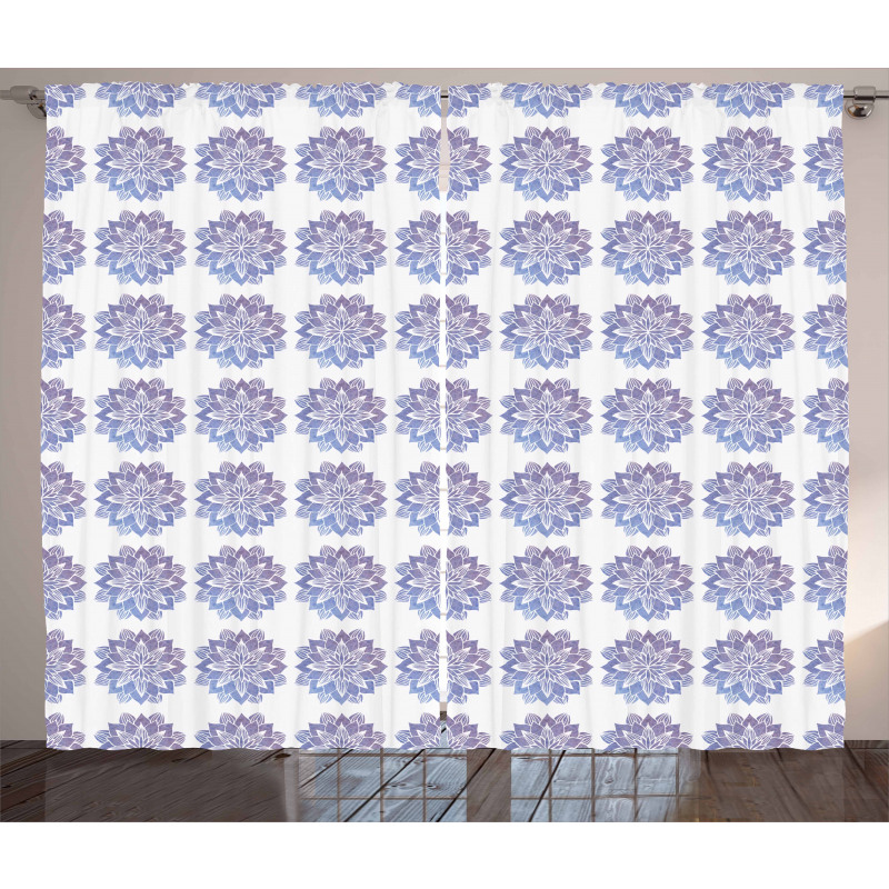Watercolor Floral Frame Curtain