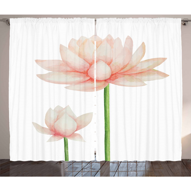 Pastel Blooming Lotus Curtain