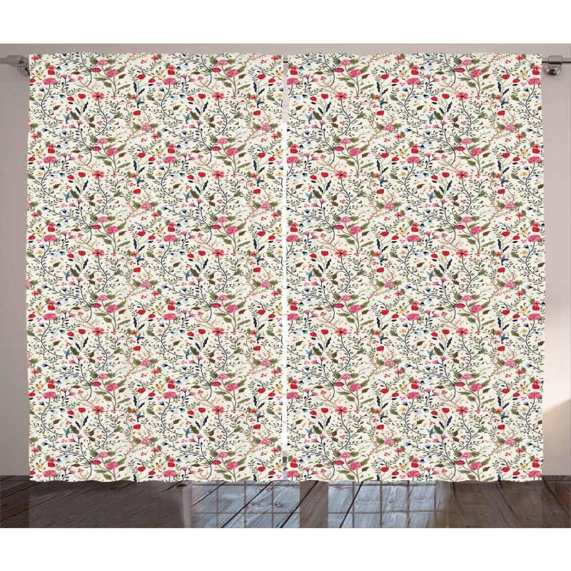 Flora and Fauna Pattern Curtain