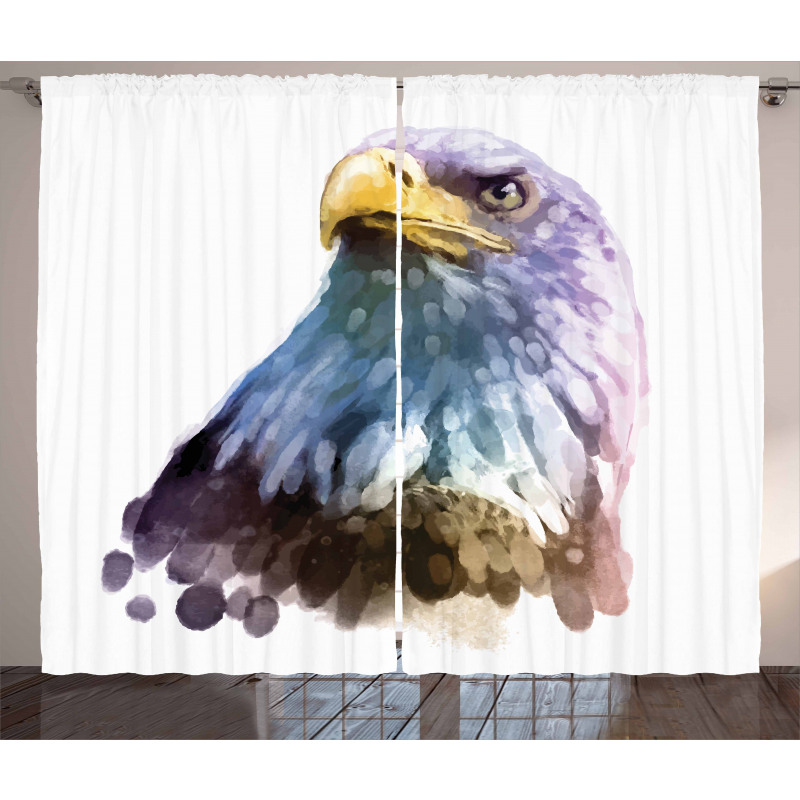 Watercolor Bald Eagle Curtain