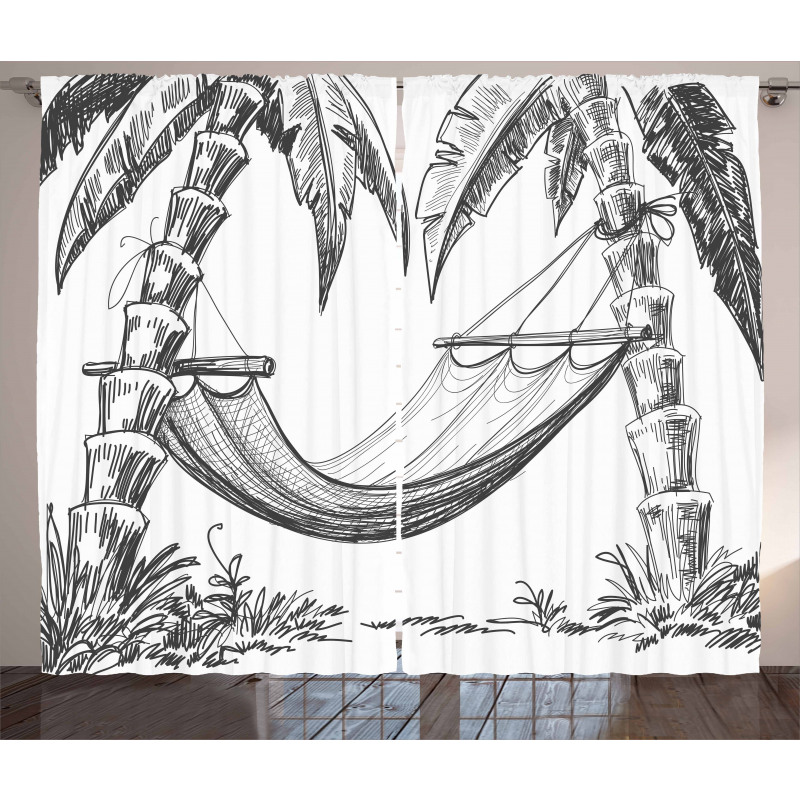 Hammock Palm Trees Curtain