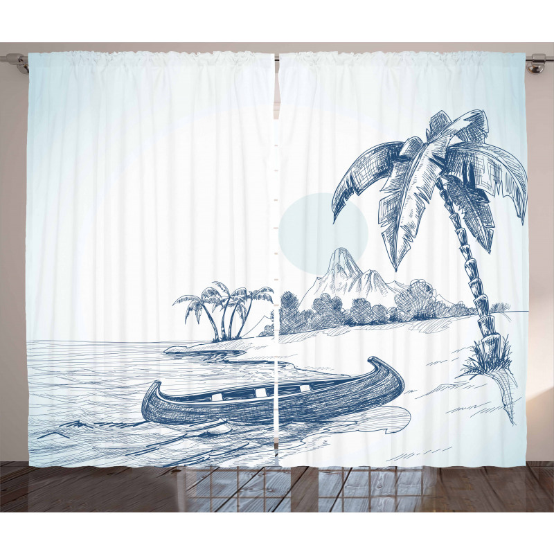 Island Beach Art Curtain