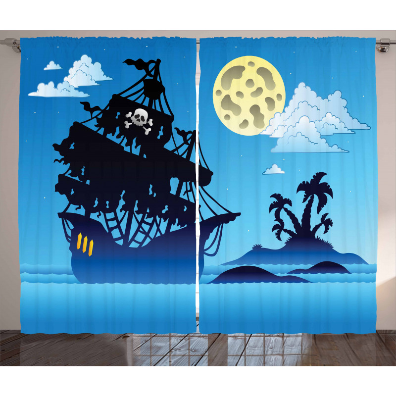Pirate Ship Island Curtain