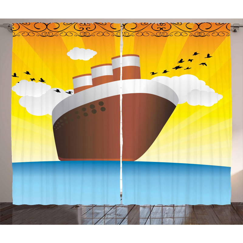 Art Deco Big Ship Curtain