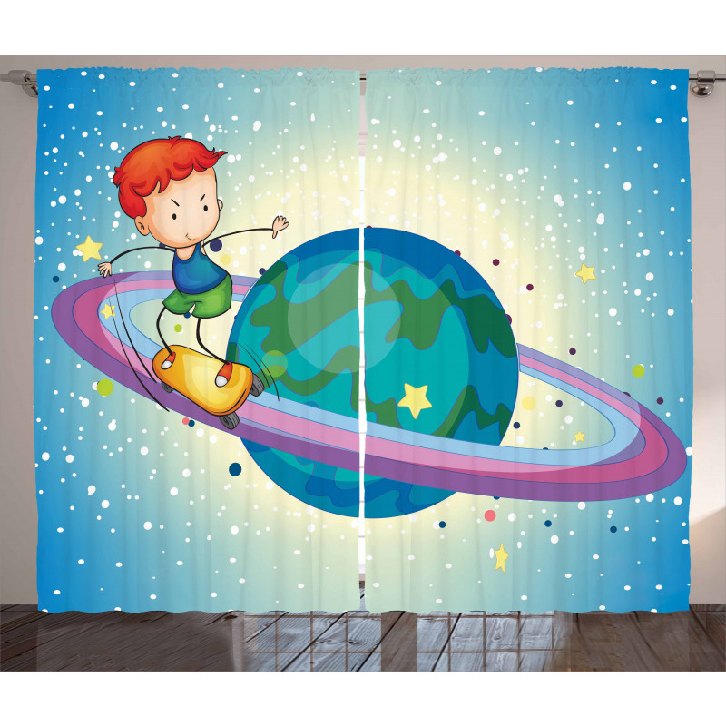 Skating Planet Ring Curtain