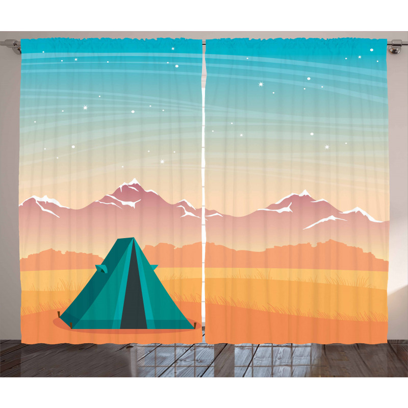 Travel Tent Mountains Curtain