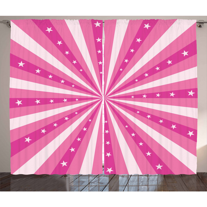 Bursting Stripes Stars Curtain