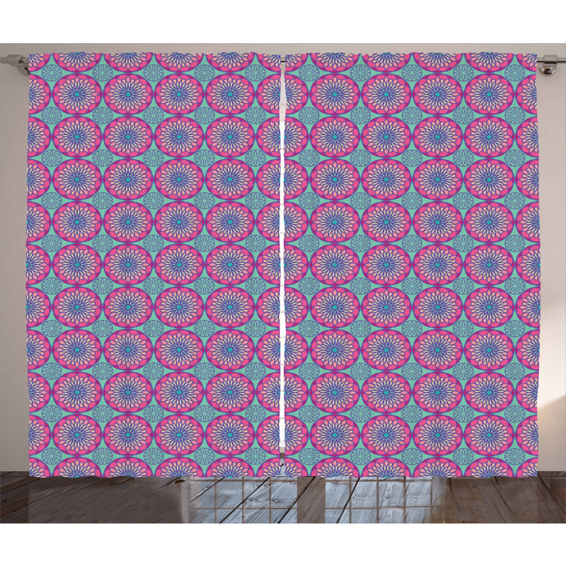 Geometric Petals Art Design Curtain