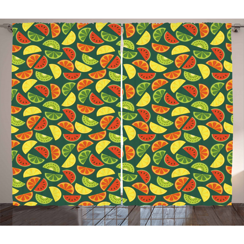 Healthy Organic Fruits Curtain