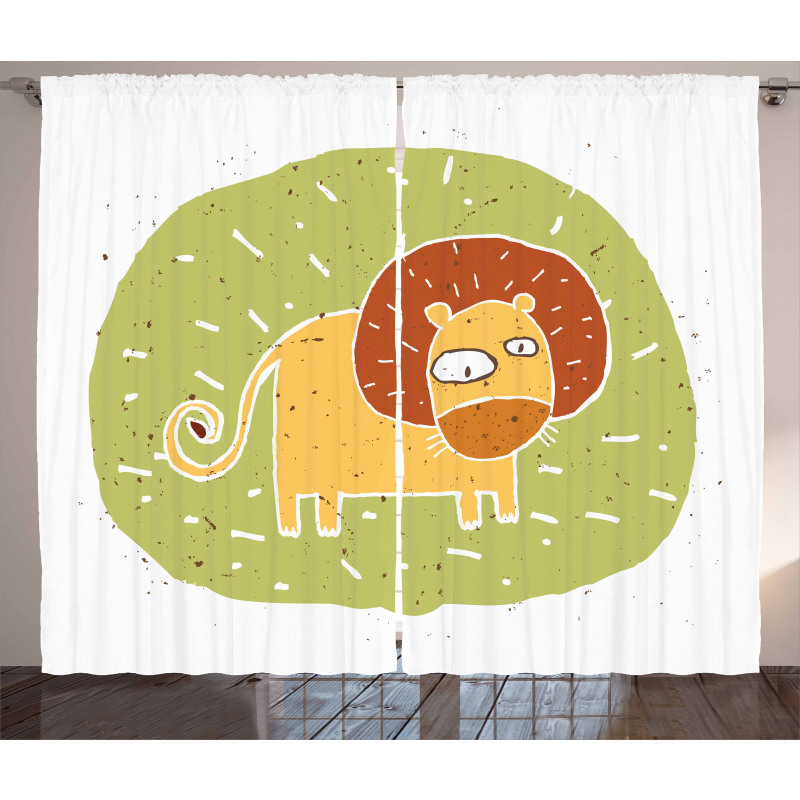 Zoo Animal Nursery Art Curtain