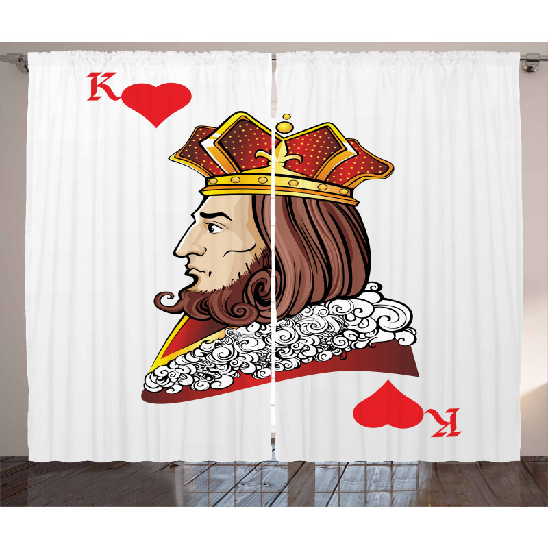 King of Heart Play Card Curtain