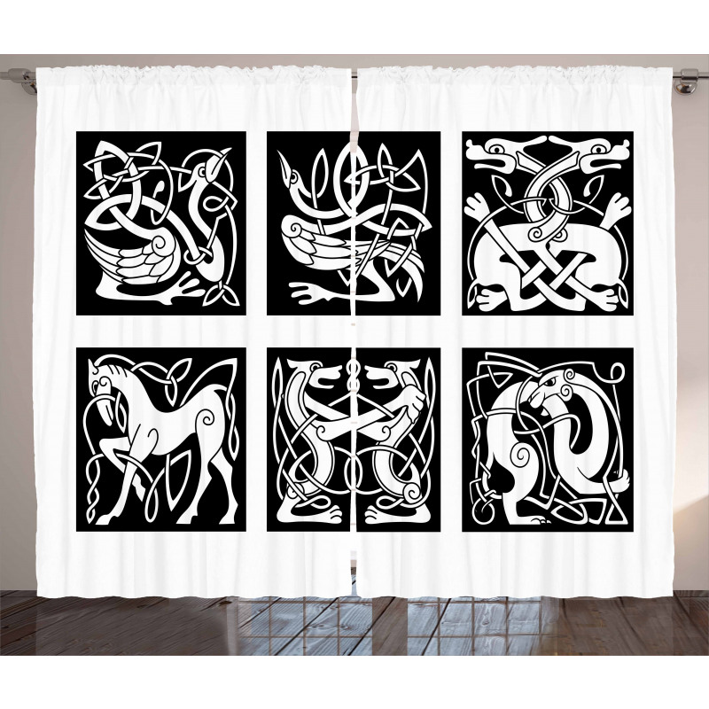 Tribal Abstract Animals Curtain