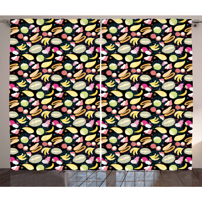 Graphic Exotic Fruits Curtain