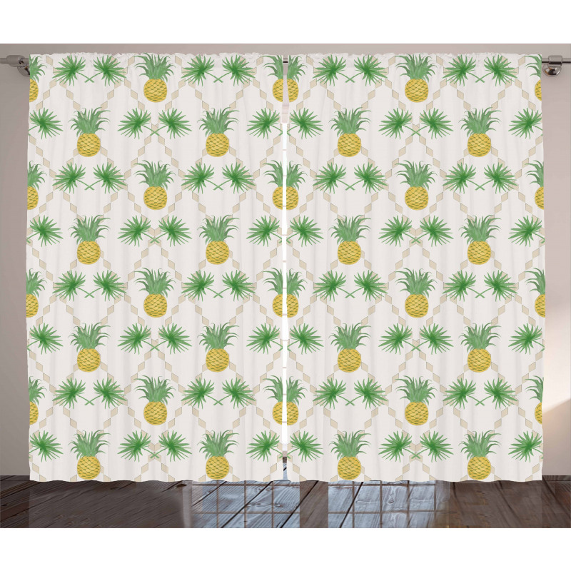 Palm Tree Pineapples Curtain