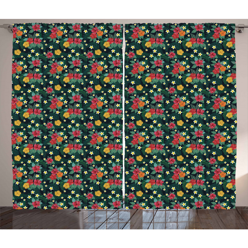 Realistic Flower Print Curtain